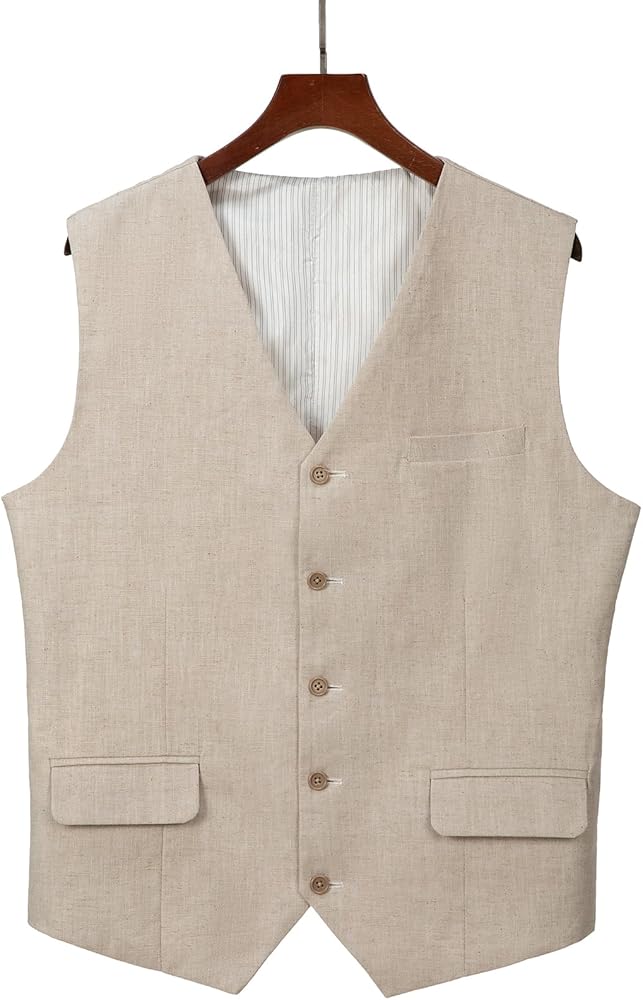 Amazon.com: Garqia Clyon Mens Linen Vest Vintage Formal Dress Vest
